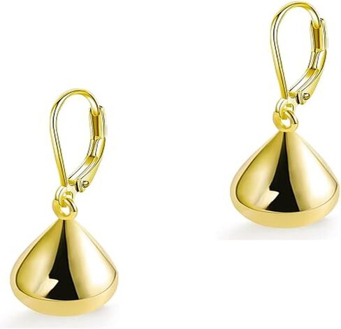 Sterling Silver Drop Ball Earrings for Women Girls 18k Gold Small Round Balls hoop Earring Leverback Dangle Drop Earrings Fashion Hypoallergenic Jewelry in Saudi Arabia