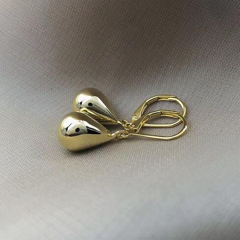 Sterling Silver Drop Ball Earrings for Women Girls 18k Gold Small Round Balls hoop Earring Leverback Dangle Drop Earrings Fashion Hypoallergenic Jewelry in Saudi Arabia