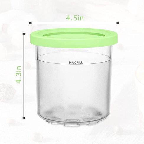 GHQYP Creami Deluxe Pints, for 16OZ Ninja Ice Cream Maker Pints, Ice Cream Pints with Lids Safe and Leak Proof Compatible with NC299AMZ,NC300s Series Ice Cream Makers QINGCUN in Saudi Arabia