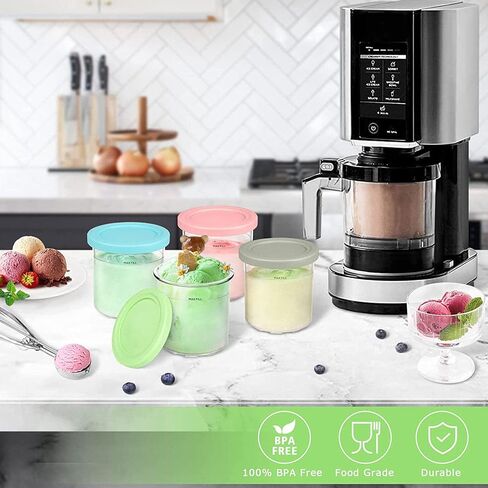 GHQYP Creami Deluxe Pints, for 16OZ Ninja Ice Cream Maker Pints, Ice Cream Pints with Lids Safe and Leak Proof Compatible with NC299AMZ,NC300s Series Ice Cream Makers QINGCUN in Saudi Arabia