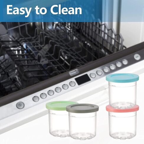 GHQYP Creami Deluxe Pints, for 16OZ Ninja Ice Cream Maker Pints, Ice Cream Pints with Lids Safe and Leak Proof Compatible with NC299AMZ,NC300s Series Ice Cream Makers QINGCUN in Saudi Arabia