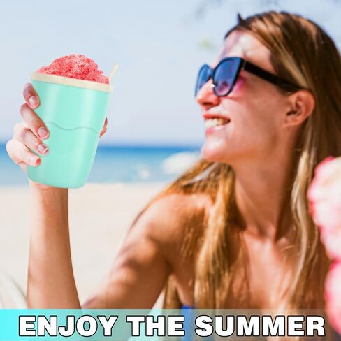 صانع أكواب سلوشي سريع المجمدة صانع أكواب سلاشي من السيليكون، كوب ضغط تبريد مع مغرفة، كوب ضغط صانع سلاشي سحري من روزن، تصميم مدمج مع قلب الفريزر يخلق مخفوق الحليب in Kuwait