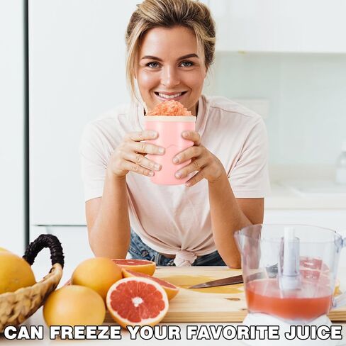 صانع أكواب سلوشي سريع المجمدة صانع أكواب سلاشي من السيليكون، كوب ضغط تبريد مع مغرفة، كوب ضغط صانع سلاشي سحري من روزن، تصميم مدمج مع قلب الفريزر يخلق مخفوق الحليب in Kuwait