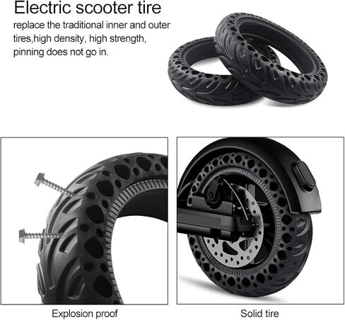 إطارات بديلة للسكوتر إطارات قرص العسل الصلبة الملونة لـ Xiaomi M365/Pro 8.5 بوصة إطار صلب سكوتر كهربائي عجلة أمامية/خلفية غير قابلة للانزلاق ومضادة للثقب ملحقات الإطارات (A-RED، عبوتان) in Kuwait