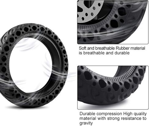 إطارات بديلة للسكوتر إطارات قرص العسل الصلبة الملونة لـ Xiaomi M365/Pro 8.5 بوصة إطار صلب سكوتر كهربائي عجلة أمامية/خلفية غير قابلة للانزلاق ومضادة للثقب ملحقات الإطارات (A-RED، عبوتان) in Kuwait