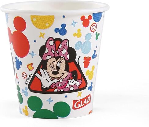Glad for Kids Disney Mickey and Friends 3oz Mini Paper Bathroom Cups for Kids, Disney Paper Cups, Kids Bathroom Cups, Mouth Rinse Cups for Kids, 3oz Paper Cups 20 Ct in Kuwait