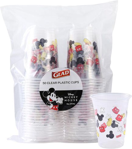 Glad for Kids Disney Mickey and Friends 3oz Mini Paper Bathroom Cups for Kids, Disney Paper Cups, Kids Bathroom Cups, Mouth Rinse Cups for Kids, 3oz Paper Cups 20 Ct in Kuwait