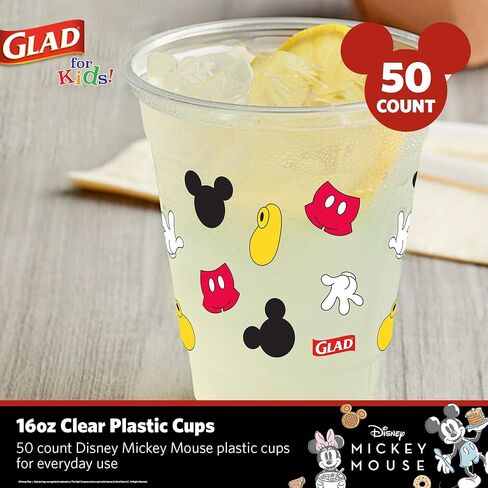 Glad for Kids Disney Mickey and Friends 3oz Mini Paper Bathroom Cups for Kids, Disney Paper Cups, Kids Bathroom Cups, Mouth Rinse Cups for Kids, 3oz Paper Cups 20 Ct in Kuwait