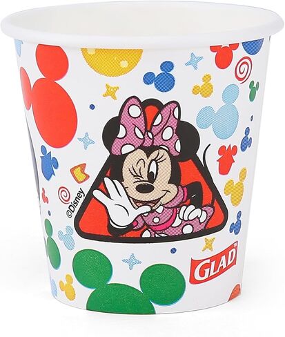 Glad for Kids Disney Mickey and Friends 3oz Mini Paper Bathroom Cups for Kids, Disney Paper Cups, Kids Bathroom Cups, Mouth Rinse Cups for Kids, 3oz Paper Cups 20 Ct in Kuwait