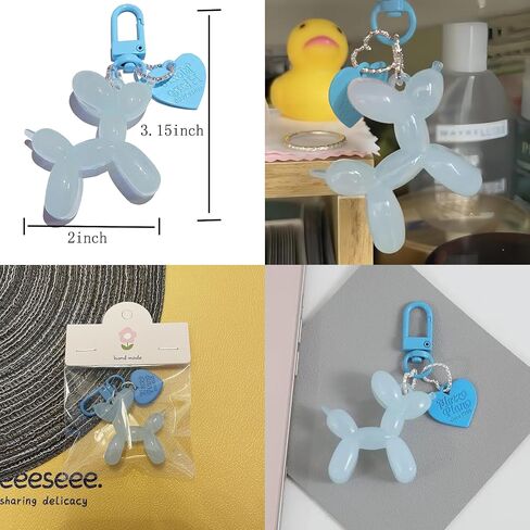 SHARCONG Cute Jelly Balloon Dog Keychains for Women-Girl Key Chain for Handbag Purse Car keys Accessories in Saudi Arabia