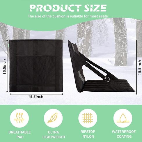 وسادة مقعد استاد كبيرة محمولة من فرس النهر، مقعد مبطن خفيف الوزن للحفلات الخارجية والأحداث الرياضية، مقاعد استاد مطوية مع جيب شبكي، وسادة مبيض مع مسند ظهر، أسود in Kuwait