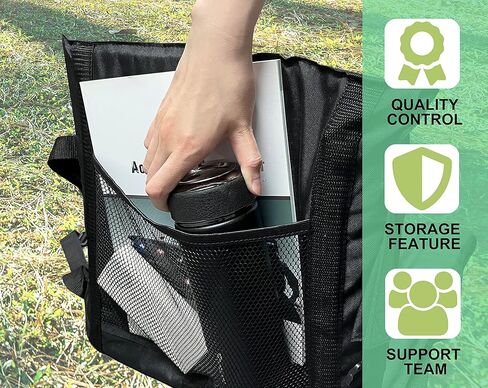 وسادة مقعد استاد كبيرة محمولة من فرس النهر، مقعد مبطن خفيف الوزن للحفلات الخارجية والأحداث الرياضية، مقاعد استاد مطوية مع جيب شبكي، وسادة مبيض مع مسند ظهر، أسود in Kuwait