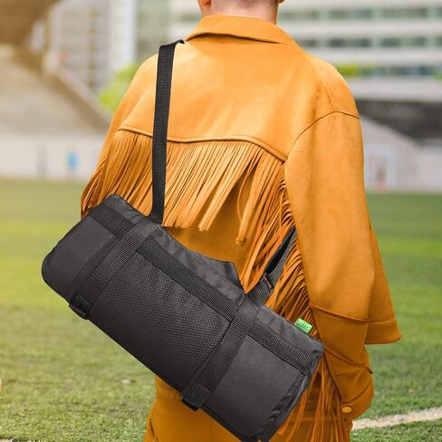 وسادة مقعد استاد كبيرة محمولة من فرس النهر، مقعد مبطن خفيف الوزن للحفلات الخارجية والأحداث الرياضية، مقاعد استاد مطوية مع جيب شبكي، وسادة مبيض مع مسند ظهر، أسود in Kuwait