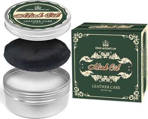 زيت المنك للأحذية الجلدية، العناية بالأحذية الجلدية ومنظفها، 3.52 أونصة، بلسم جلدي، طبيعي بالكامل، جلد مقاوم للماء، ناعم وملمع in Kuwait