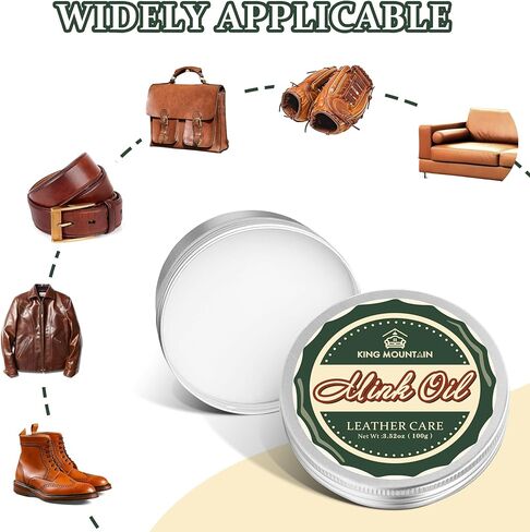 زيت المنك للأحذية الجلدية، العناية بالأحذية الجلدية ومنظفها، 3.52 أونصة، بلسم جلدي، طبيعي بالكامل، جلد مقاوم للماء، ناعم وملمع in Kuwait