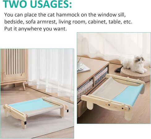 أرجوحة قطط من دريكرودا لنافذة نافذة القط، أرجوحة نافذة للقطط قابلة للتعديل للقطط بالداخل، سرير للقطط معلق، مقعد نافذة للقطط، رف للقطط للجدار، مستلزمات القطط للقطط الداخلية in Kuwait