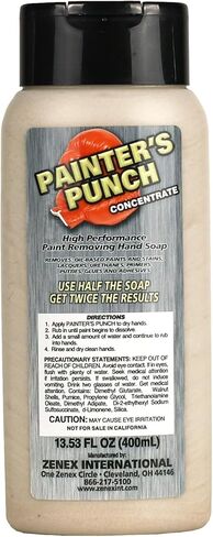 منظف ​​اليد Zenex Painters Punch - قوة صناعية خالية من المذيبات لإزالة الصابون مع مقشر الجوز | يرطب البشرة | يزيل الطلاء والطلاء والمينا والبرايمر والمزيد | 400 مل (عدد واحد) in Kuwait
