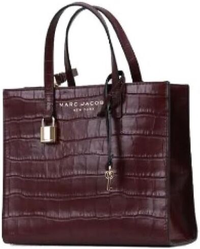Marc Jacobs H037L01RE22 Mini Grind Syrah Maroon Purple With Gold Hardware Croc Embossed Leather Women's Mini Tote Bag in Saudi Arabia