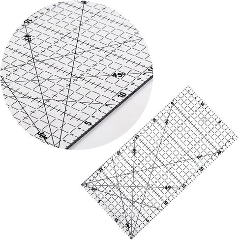 Healifty Quilters Ruler Double Colored Grid Lines Acrylic Non Slip Quilters Ruler for Sewing Quilting Craft String in Saudi Arabia