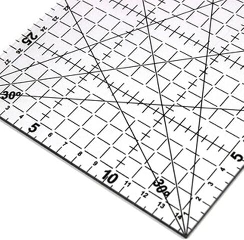 Healifty Quilters Ruler Double Colored Grid Lines Acrylic Non Slip Quilters Ruler for Sewing Quilting Craft String in Saudi Arabia