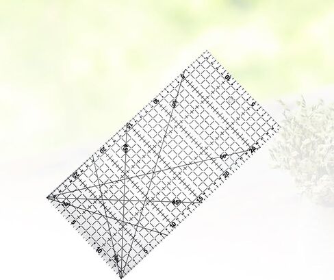 Healifty Quilters Ruler Double Colored Grid Lines Acrylic Non Slip Quilters Ruler for Sewing Quilting Craft String in Saudi Arabia