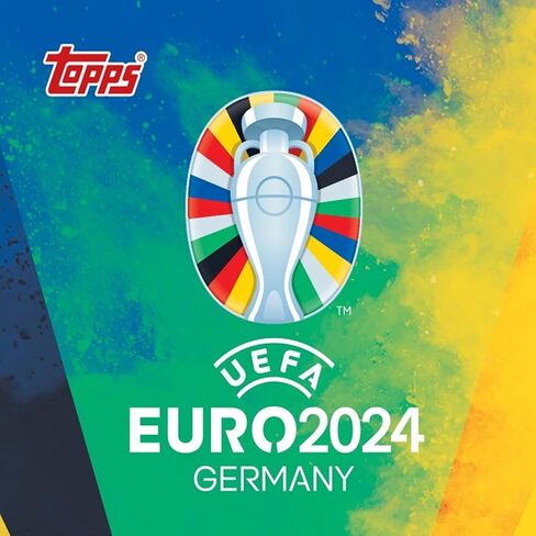 Topps Euro 2024 Soccer Sticker Bundle, Including Mega Eco Box with 1 Limited Edition Gold Signature Series & 2 Parallels + 10 Sticker Booster Packs, 147 Stickers Included in Kuwait