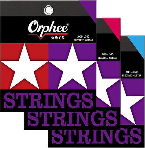 Rockhouse Guitar Strings, Coated Nickel Wound Electric Guitar Strings Light, 10-46 (RH-G6, 3-pack) in Saudi Arabia