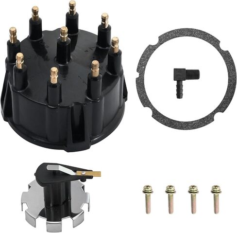 UOIENRT 9-Pin Distributor Cover Kit Replacement for 5.0L, 5.7L, 7.4L, 8.2L, 350 V8 Engines with Thunderbolt IV and V HEI Ignitions Replace 805759Q3, 805759T3, 805759T1, 18-5395, 18-5273 in Saudi Arabia