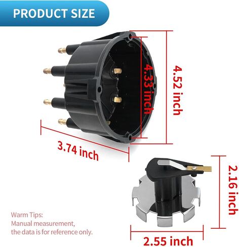 UOIENRT 9-Pin Distributor Cover Kit Replacement for 5.0L, 5.7L, 7.4L, 8.2L, 350 V8 Engines with Thunderbolt IV and V HEI Ignitions Replace 805759Q3, 805759T3, 805759T1, 18-5395, 18-5273 in Saudi Arabia
