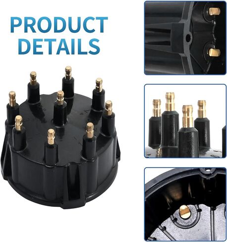 UOIENRT 9-Pin Distributor Cover Kit Replacement for 5.0L, 5.7L, 7.4L, 8.2L, 350 V8 Engines with Thunderbolt IV and V HEI Ignitions Replace 805759Q3, 805759T3, 805759T1, 18-5395, 18-5273 in Saudi Arabia