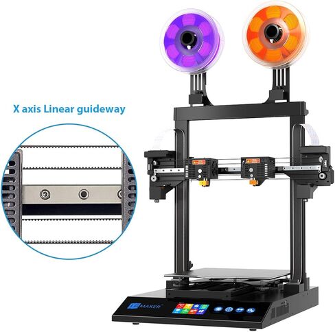 JG MAKER طابعة كبيرة ثلاثية الأبعاد Artist-D Pro Auto Bed Leveling IDEX Dual Extruder طابعات ثلاثية الأبعاد محرك مباشر باثق خطي السكك الحديدية حجم بناء كبير 11.81x11.81x13.38in 98% تم تجميعها مسبقًا in Kuwait