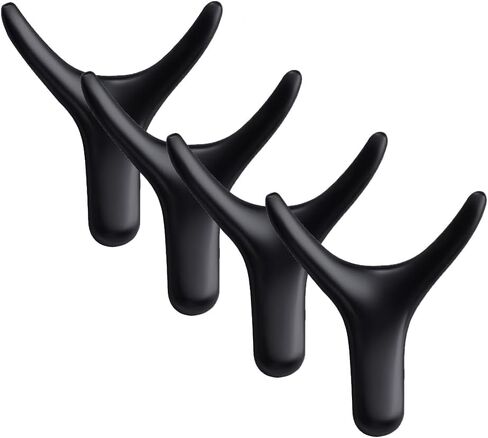 SELICO Ox Horn التصميم الإبداعي سبائك الزنك جدار جبل هوك شماعات مزدوجة خزانة الملابس معطف حقيبة قبعة معلقة الحمام (4 قطعة) in Kuwait