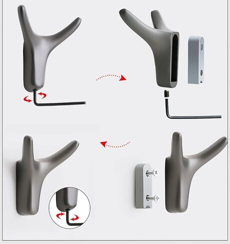SELICO Ox Horn التصميم الإبداعي سبائك الزنك جدار جبل هوك شماعات مزدوجة خزانة الملابس معطف حقيبة قبعة معلقة الحمام (4 قطعة) in Kuwait