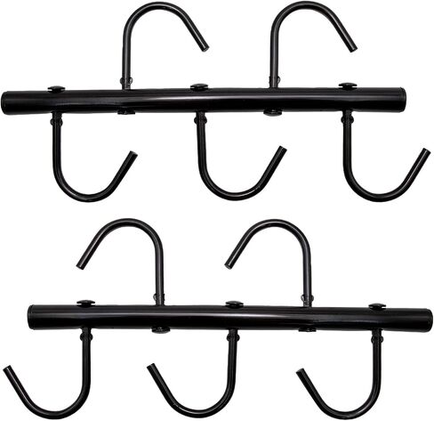 EATAKWARD 2 PCS Tack Rack with Swivel Hooks, 5 Hook Portable Bridle Rack for Horse, Tack Holder for Stall and Fence, Horse Tack Room Organizer for Stall Room Trailer Accessories (Black in Saudi Arabia