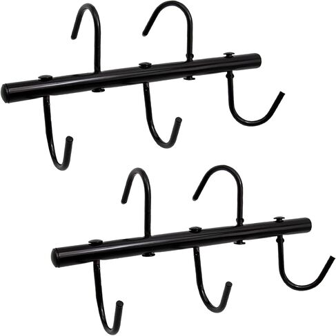 EATAKWARD 2 PCS Tack Rack with Swivel Hooks, 5 Hook Portable Bridle Rack for Horse, Tack Holder for Stall and Fence, Horse Tack Room Organizer for Stall Room Trailer Accessories (Black in Saudi Arabia
