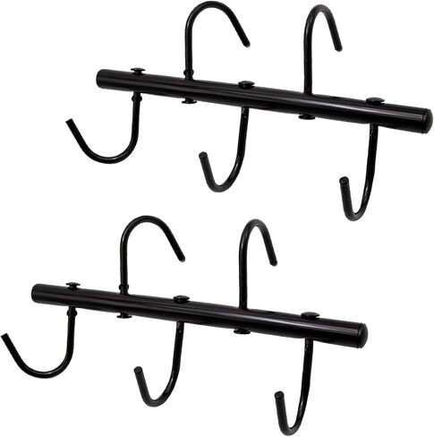 EATAKWARD 2 PCS Tack Rack with Swivel Hooks, 5 Hook Portable Bridle Rack for Horse, Tack Holder for Stall and Fence, Horse Tack Room Organizer for Stall Room Trailer Accessories (Black in Saudi Arabia