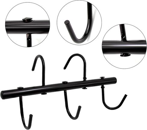 EATAKWARD 2 PCS Tack Rack with Swivel Hooks, 5 Hook Portable Bridle Rack for Horse, Tack Holder for Stall and Fence, Horse Tack Room Organizer for Stall Room Trailer Accessories (Black in Saudi Arabia
