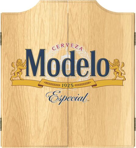 Dart Board Cabinet Set - Modelo Especial Dart Board with 6 Steel Tip Darts, Scoreboard, Hanging Wood Cupboard by Trademark Gameroom in Saudi Arabia