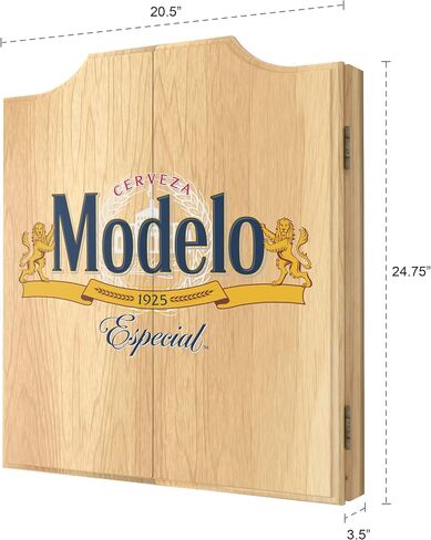 Dart Board Cabinet Set - Modelo Especial Dart Board with 6 Steel Tip Darts, Scoreboard, Hanging Wood Cupboard by Trademark Gameroom in Saudi Arabia