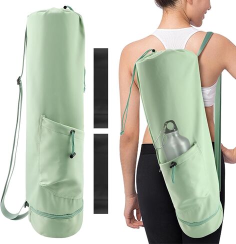 Yoga Mat Bag, Oxford Yoga Mat Storage Bag with Water Bottle Pocket and Bottom Wet Pocket, Exercise Yoga Mat Carrier Storage Bag in Saudi Arabia