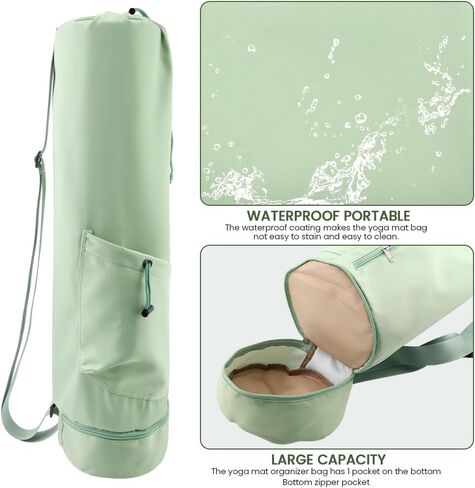 Yoga Mat Bag, Oxford Yoga Mat Storage Bag with Water Bottle Pocket and Bottom Wet Pocket, Exercise Yoga Mat Carrier Storage Bag in Saudi Arabia