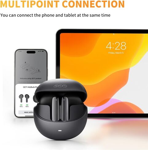 QCY AilyBuds PRO+ Adapive Active Noise Cancelling Wireless Earbuds, LDAC&Hi-Res Wireless Audio Ear Buds Built in 6 Mics Headphones, Multipoint Connection, IPX5 Waterproof, Bluetooth 5.3 Earphones in Saudi Arabia