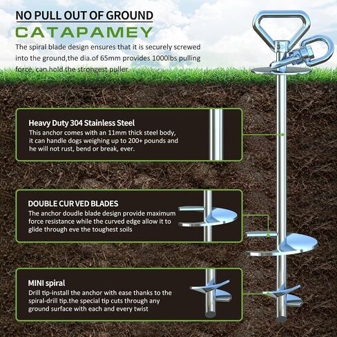 Dog Tie Out Stake 360°Swivel Dog Run Stake,Dog Runner for Yard,Use Any Dog Tie Out Cable or Yard Leash in Saudi Arabia