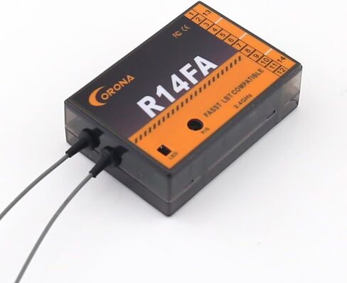 جهاز استقبال كورونا R14FA 2.4G جهاز استقبال FASST 14CH متوافق مع Futaba 10C 12FG 14SG 16SZ 18SZ إلخ. in Saudi Arabia