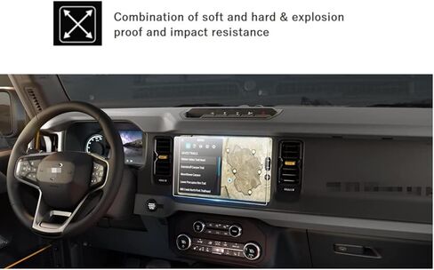 واقي شاشة متوافق مع شاشة لمس 2022-2024 Bronco SYNC 4 مقاس 12 بوصة، عالي الدقة مضاد للخدش، واقي شاشة من الزجاج المقسى in Kuwait