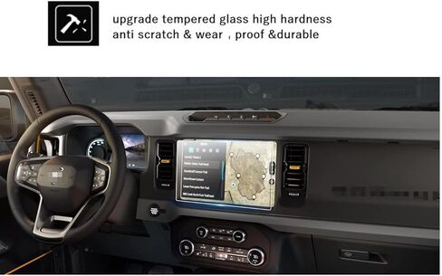 واقي شاشة متوافق مع شاشة لمس 2022-2024 Bronco SYNC 4 مقاس 12 بوصة، عالي الدقة مضاد للخدش، واقي شاشة من الزجاج المقسى in Kuwait