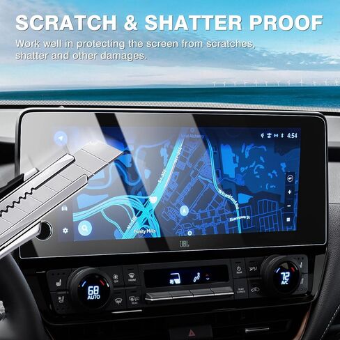 Karltys 2 Pack 12.3-Inch Screen Protector for 2024 Toyota Grand Highlander XLE/Limited/Platinum Accessories, 9H Hardness Touchscreen Tempered Glass, Car Radio Screen Cover Anti Fingerprint in Saudi Arabia