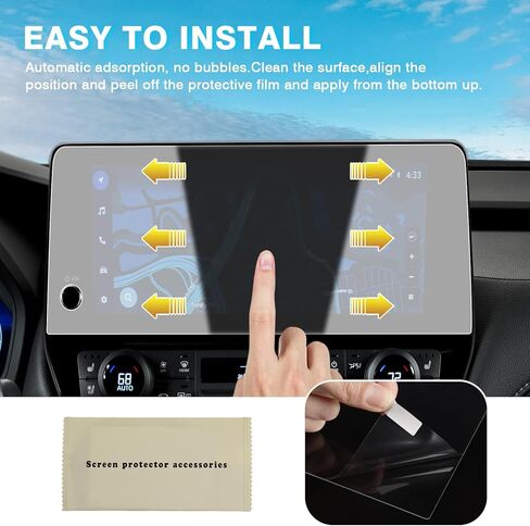 Karltys 2 Pack 12.3-Inch Screen Protector for 2024 Toyota Grand Highlander XLE/Limited/Platinum Accessories, 9H Hardness Touchscreen Tempered Glass, Car Radio Screen Cover Anti Fingerprint in Saudi Arabia