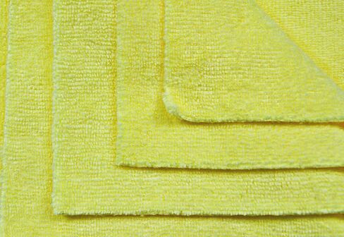 CleanAide® مناشف التنظيف المصنوعة من الألياف الدقيقة بالموجات فوق الصوتية مقاس 14 × 14 بوصة، 300 جرام لكل متر مربع، عبوة من 12 قطعة in Kuwait