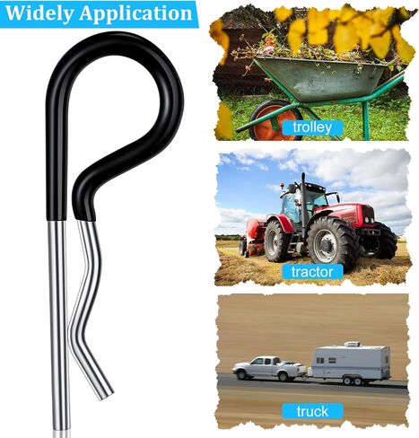 Ferraycle Tow Power Cotter Clip Zinc Plated Spring Steel Hairpin R Clips with Vinyl Coated Grip for Hitch Pin Systems Locking, 0.15 Inch Diameter and 3.35 Inches Long (Silver, Black, 50 Pieces) in Saudi Arabia